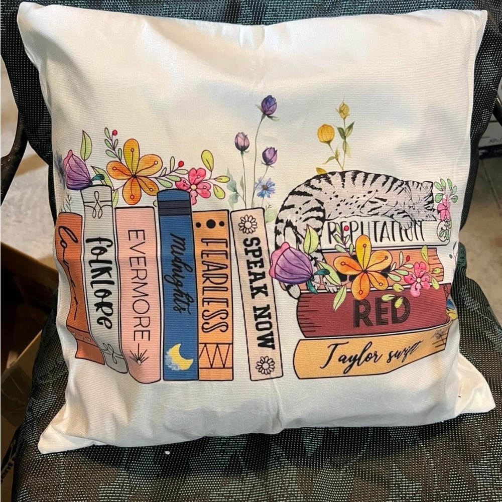 NEW Taylor Swift Book Stack Pillow Cover